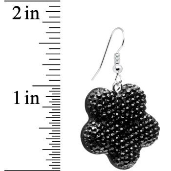Chic Black Flower Dangle Earrings