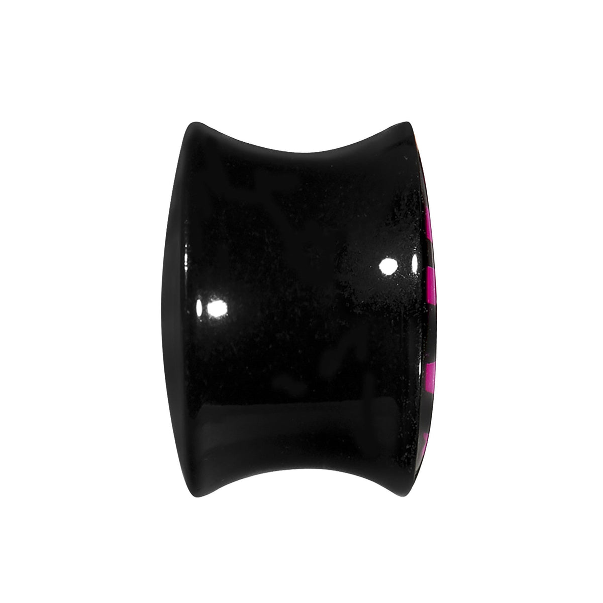 5/8 Acrylic Pink Black Zebra Saddle Plug