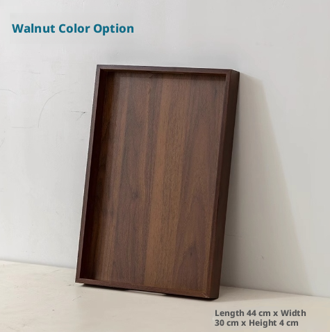 Bamboo tray-walnut color-portable upgraded model 44*30*4cm-1 pack