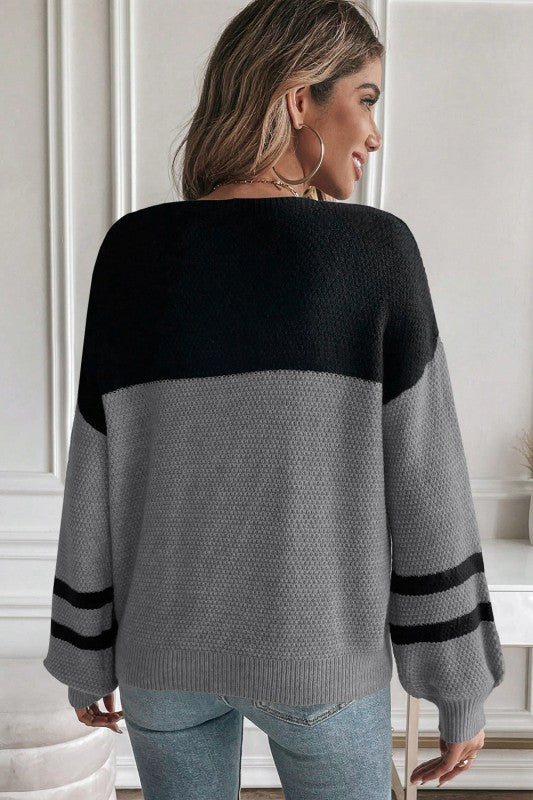 Colorblock Stripe Long Sleeve Sweater