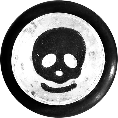 00G Clear Acrylic Glitter Black Skull Confetti Taper
