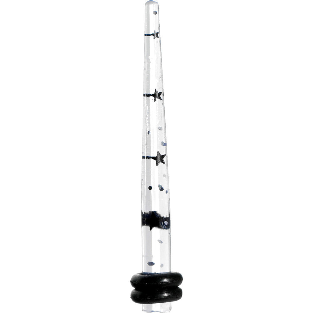 8G Clear Acrylic Glitter Black Star Confetti Taper
