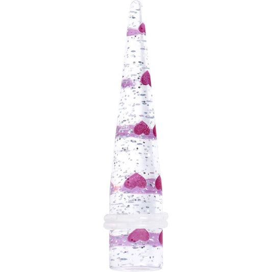 1/2 Clear Acrylic Glitter Purple Heart Confetti Taper