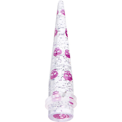 1/2 Clear Acrylic Glitter Purple Skull Confetti Taper