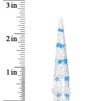 00G Clear Acrylic Glitter Blue Star Confetti Taper
