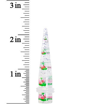 00G Clear Acrylic Glitter Pink Cherry Confetti Taper