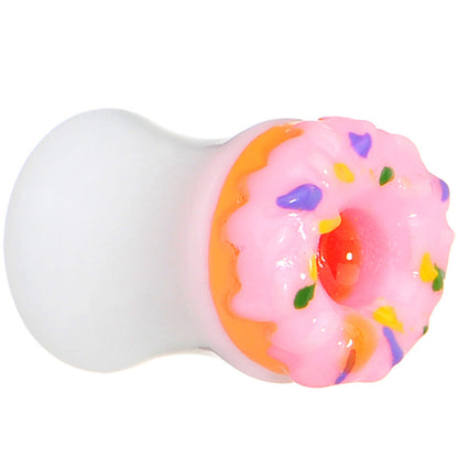0G Pink Frosted Doughnut Saddle Plug