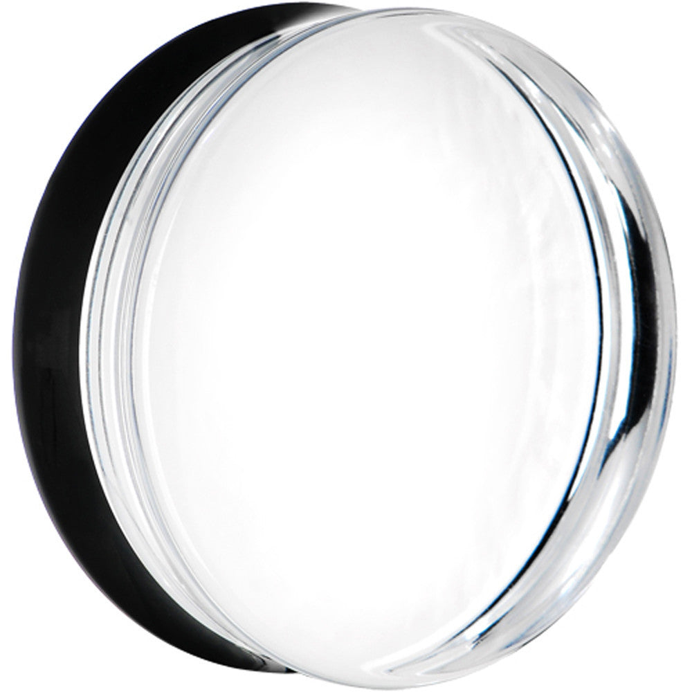 48mm Clear Black Acrylic Mirror Split Saddle Plug