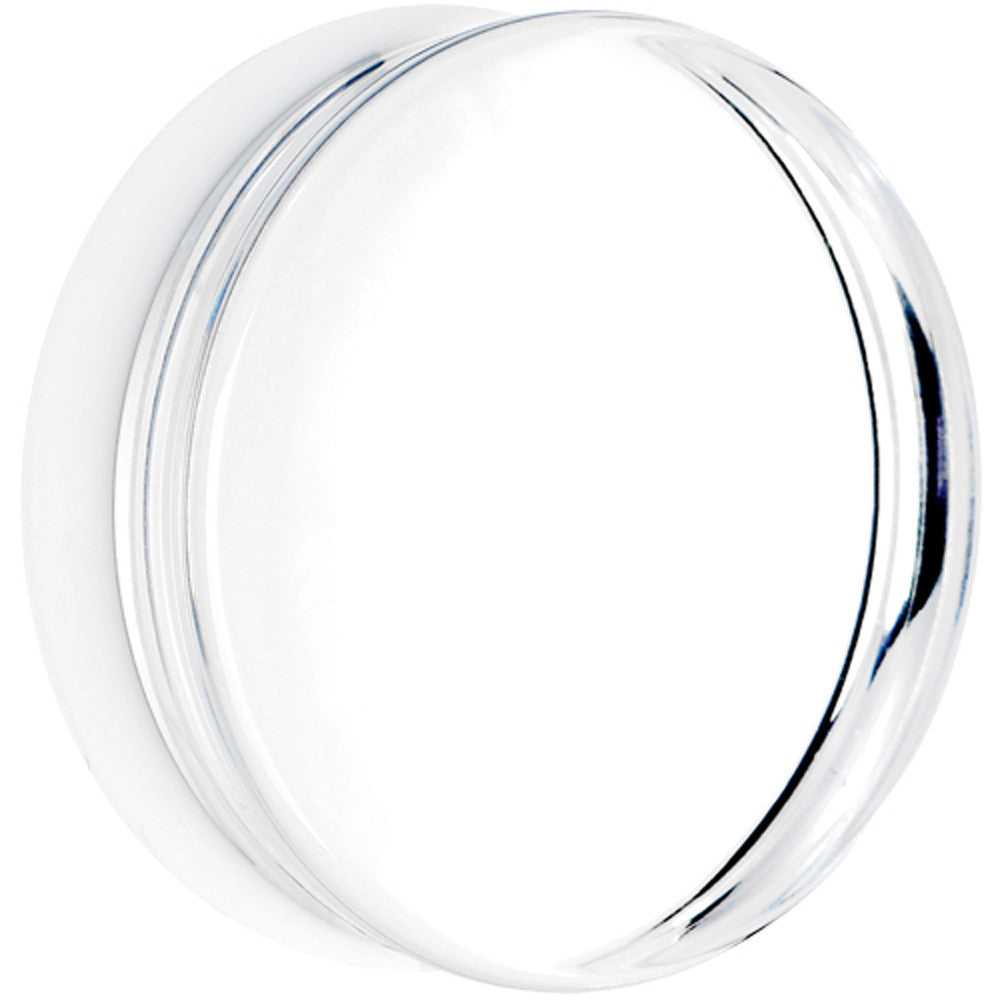 2 Clear White Acrylic Mirror Split Saddle Plug