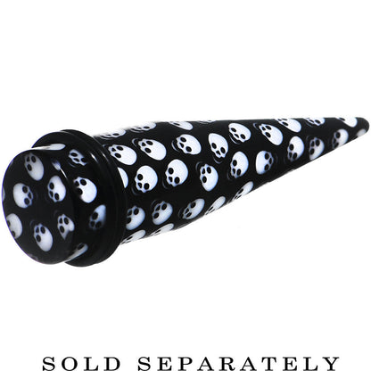 5/8 Black Acrylic Skull Logo Taper