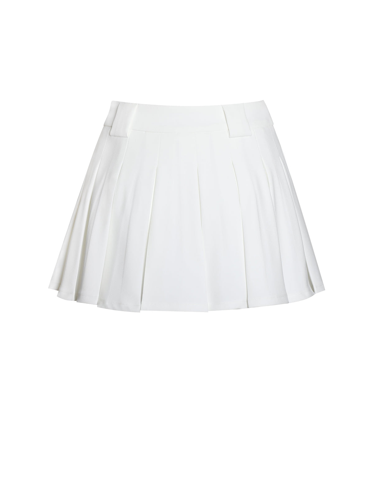 Oaklyn White Pleated Mini Skort