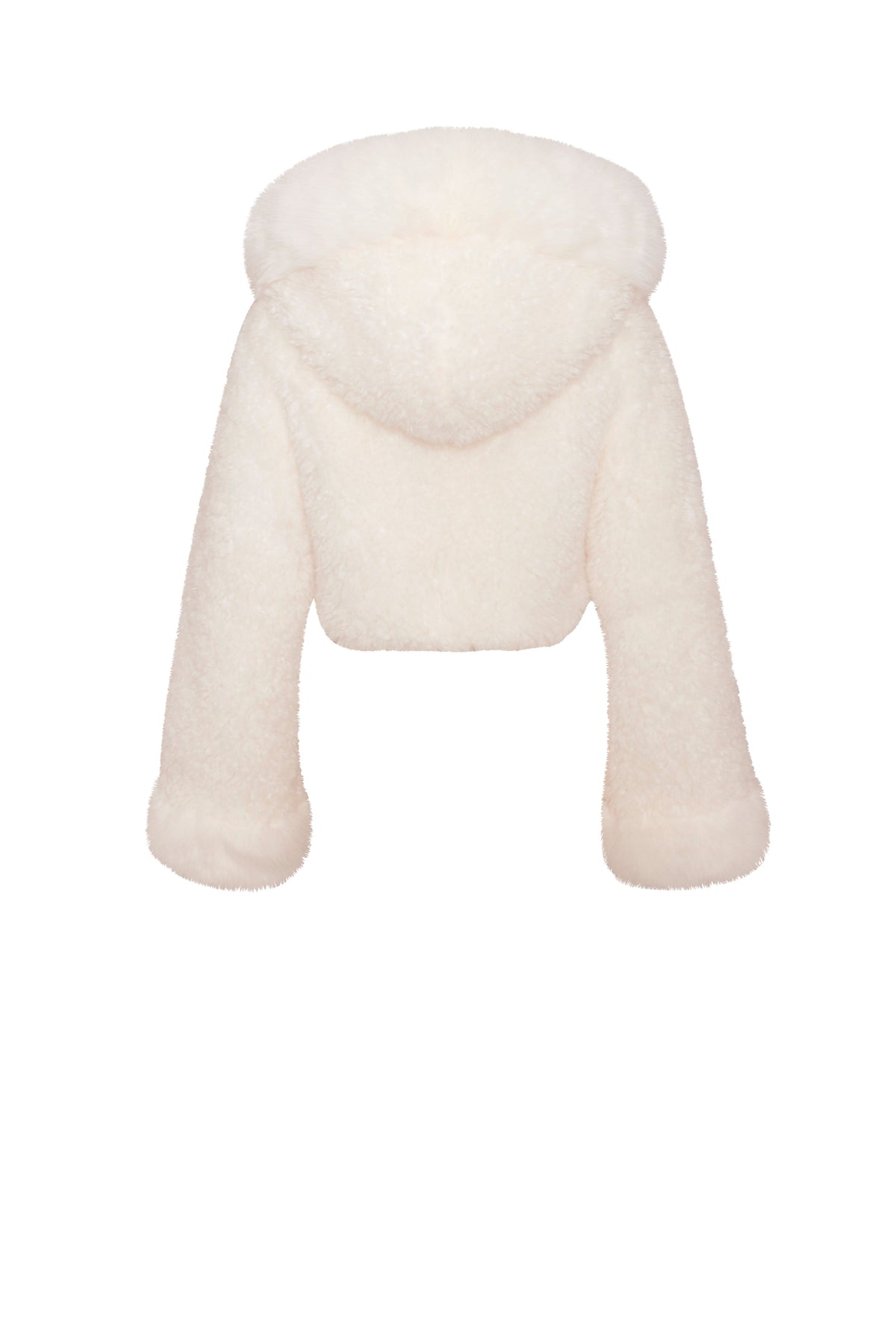 Kali White Cropped Vegan Shearling Fur Jacket