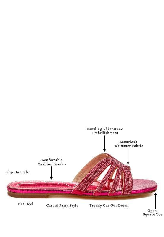 Dindy Rhinestone Cut Out Flats
