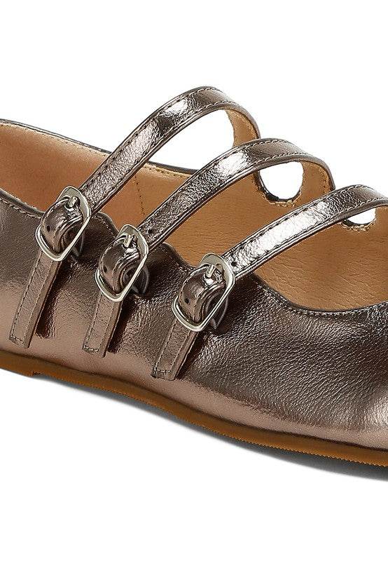 Macarina Triple Strap Mary Jane Ballerinas