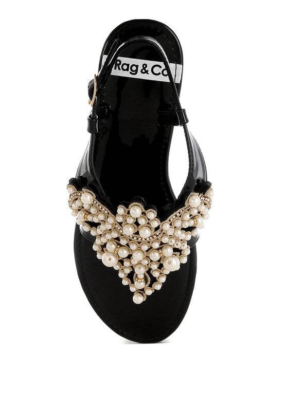 Zalata Pearl Studded Flats