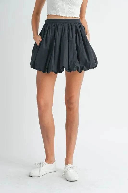 MABLE Poplin Bubble Mini Skirt