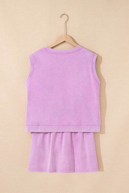 Aria 2 Pieces Mineral Wash Cotton Tank Top Lined S