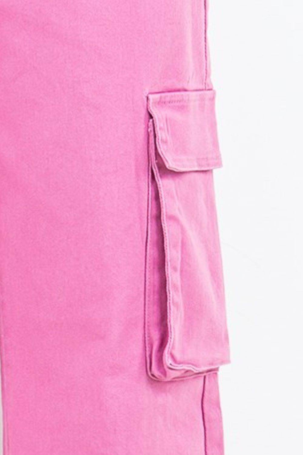 American Bazi Full Size Drawstring Wide Leg Cargo Pants Plus Size