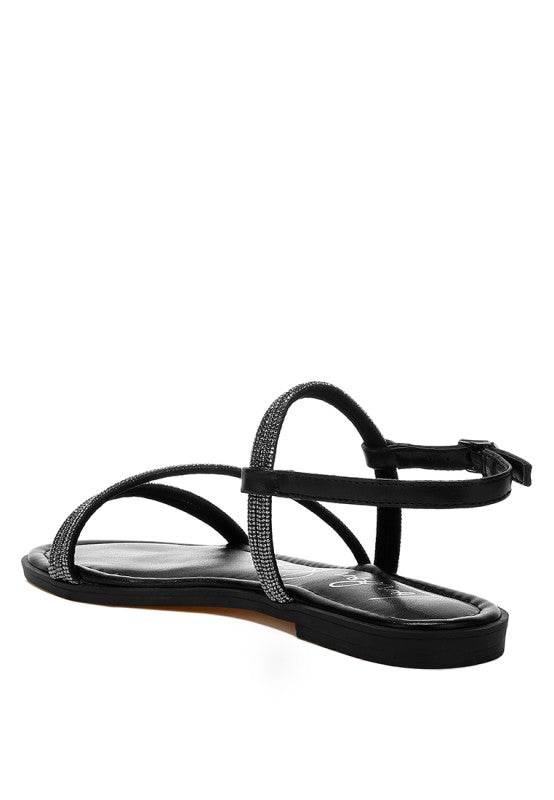 Bawley Rhinestone Strappy Flat Sandals