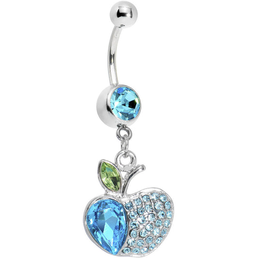 Eve's Aqua Gem Apple Belly Ring