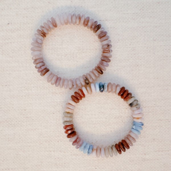 Blush & Earthy Canyon Natural Stone Stretch Bracel