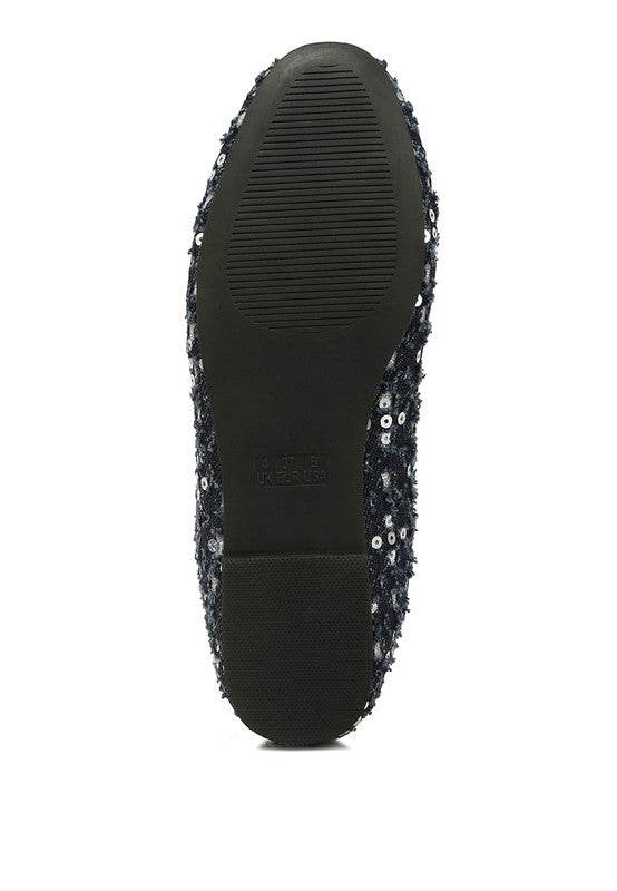 Florent Sequin Flat Bow Ballerinas