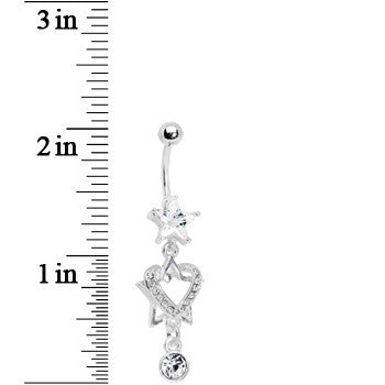 Crystalline Gem Heart of a Star Drop Belly Ring