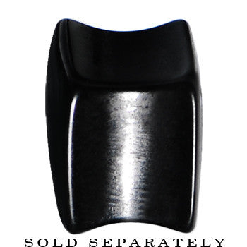 0G Black Acrylic Square Dice Saddle Plug