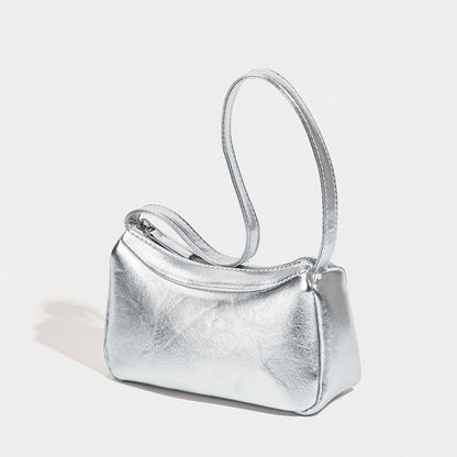 Silver small shoulder bag Design Underarm Bag, Bag Women's Summer Temperament Versatile Shoulder Bag  Hobo Handbag