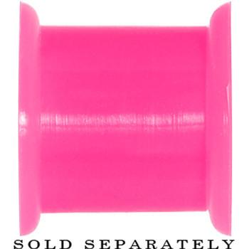 Neon Pink Silicone Peace Sign Tunnel 0G to 14mm