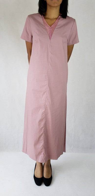 Maxi dress long side slits deep v neck with pocket