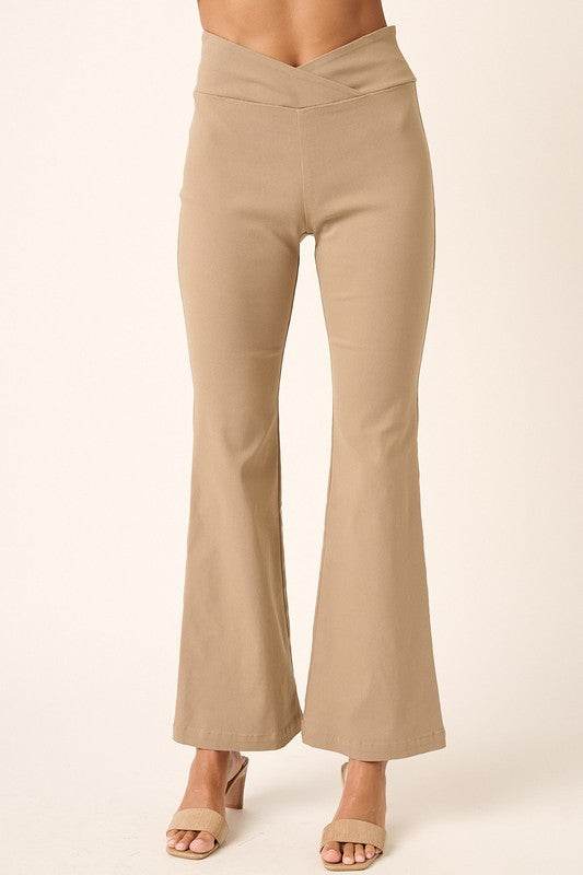 Mittoshop Surplice V Waist Flare Pants