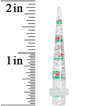 2G Clear Acrylic Glitter Cherry Confetti Taper