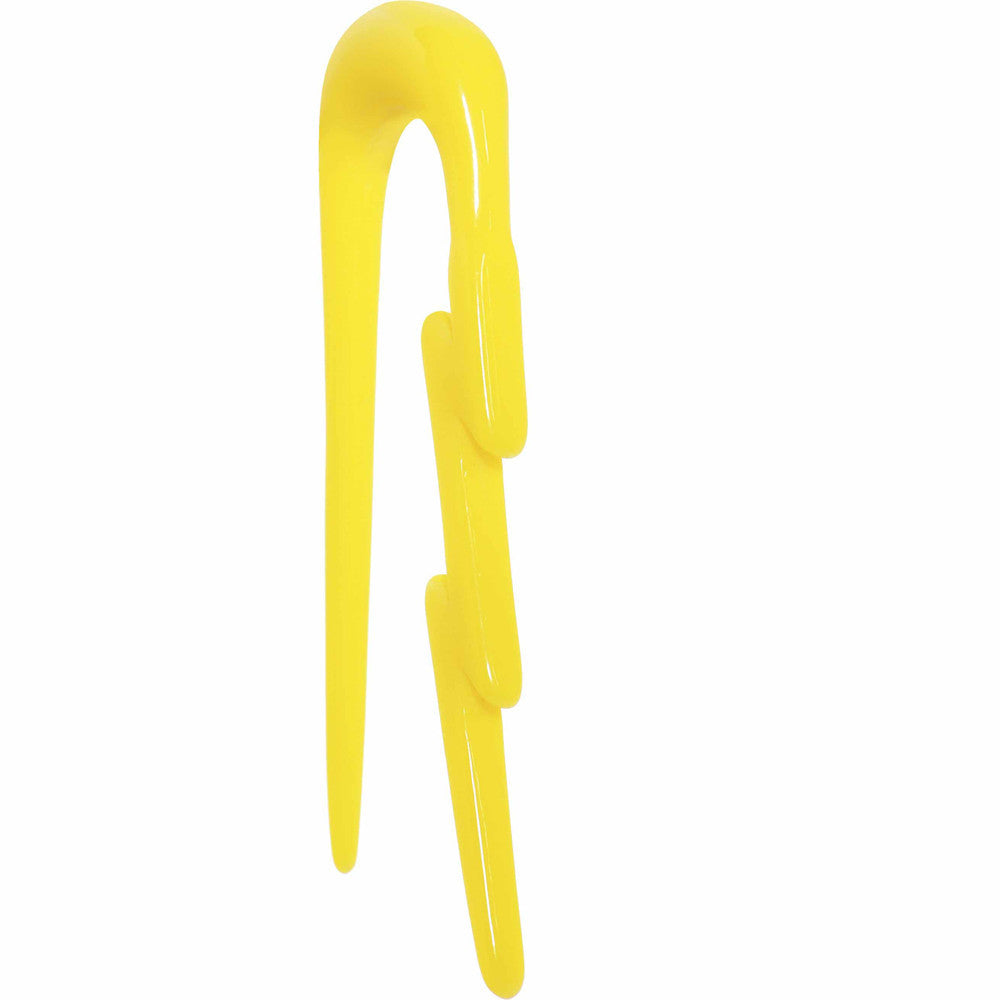 0G Yellow Acrylic Lightning Bolt Taper
