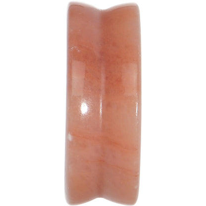 1 inch Semi-Precious Peach Jade Double Flare Stone Plug
