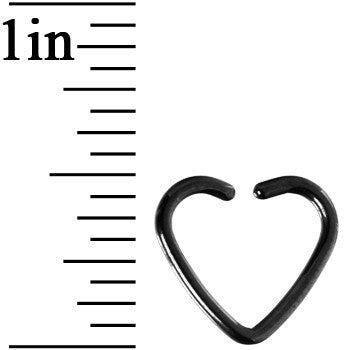 16G Black Anodized Hollow Heart Daith Cartilage Closure Ring