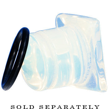 1/2 Opalite Semi Precious Stone Pyramid Top Plug