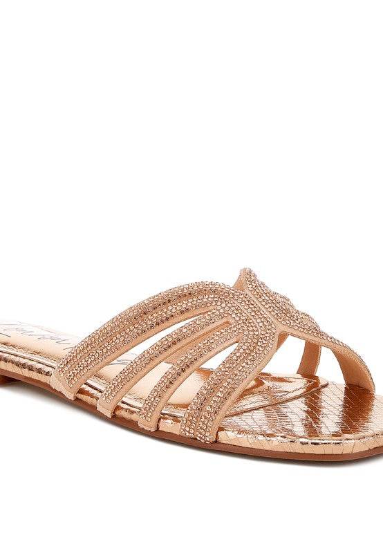 Dindy Rhinestone Cut Out Flats