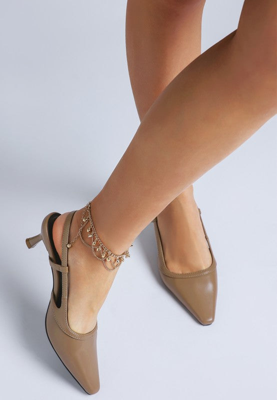 Axton Kitten Heel Slingback Sandals