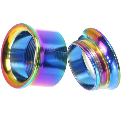 1 inch Rainbow Titanium Double Flare Internally Threaded Tunnel