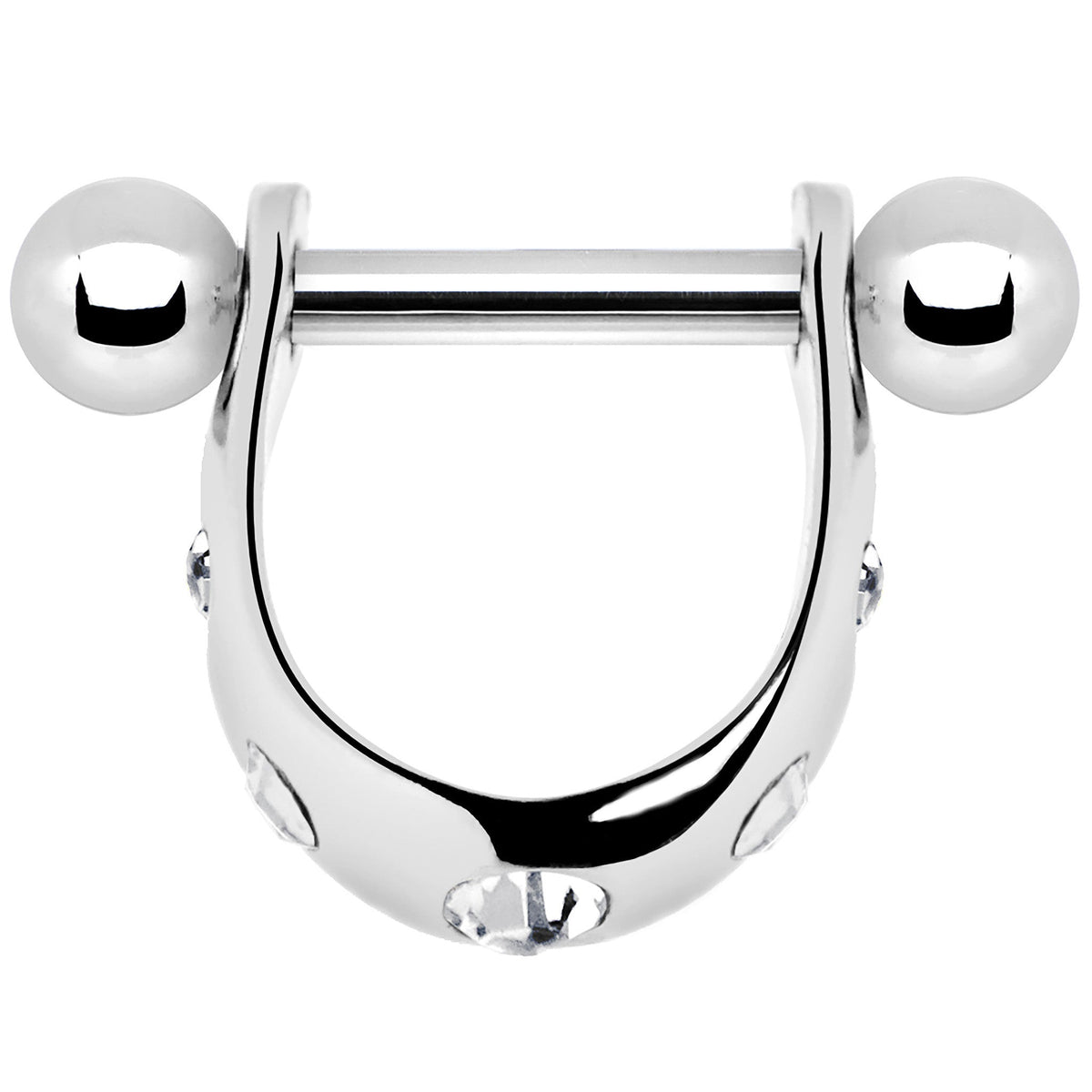 Silver 925 Clear Gem Mini Cartilage Shield Earring