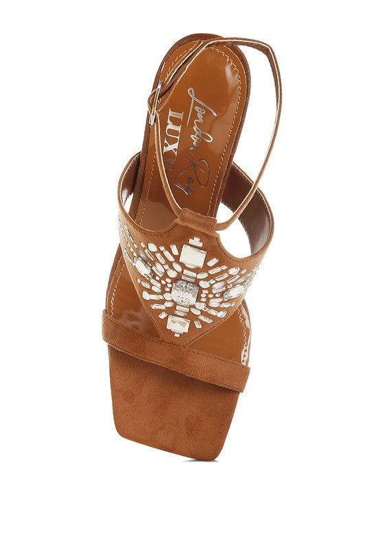 Warda Jeweled Shiny Stiletto Heels
