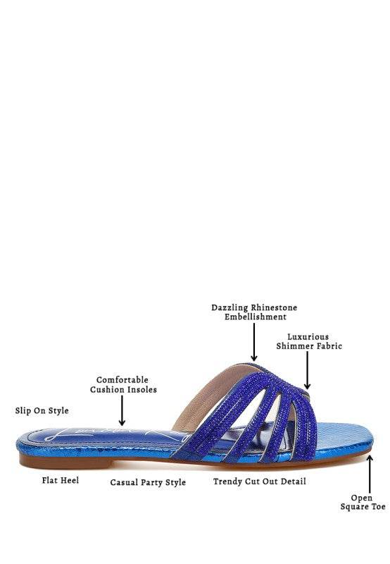 Dindy Rhinestone Cut Out Flats