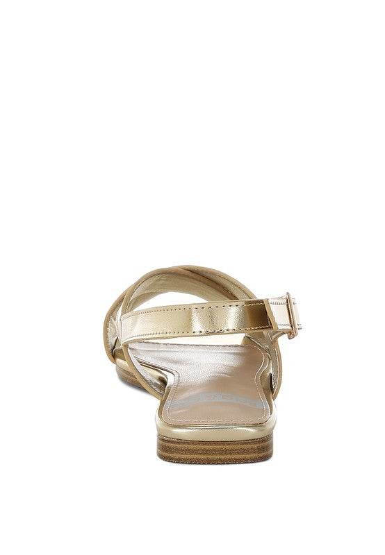 Kanon Metallic Pleather Criss-Cross Flats