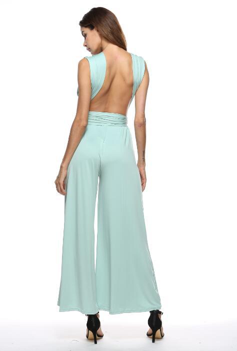 Multiple Wear Multi Rope Cross Office Sexy Bandage Jumpsuit Woman