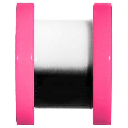 00G Pink Neon Acrylic Modern Yin Yang Screw Fit Tunnel Plug
