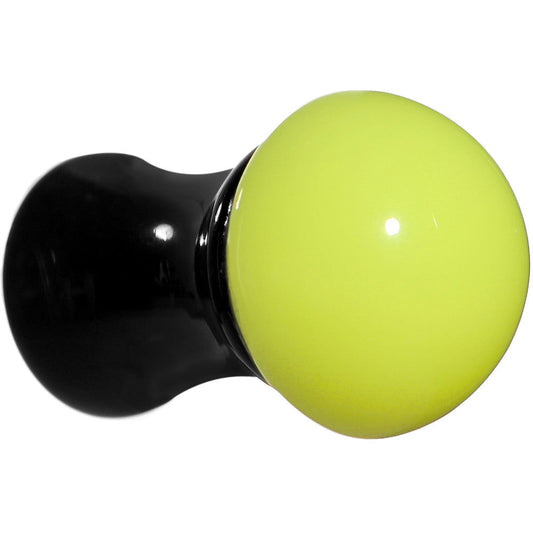 2G Black Neon Yellow Acrylic Saddle Plug