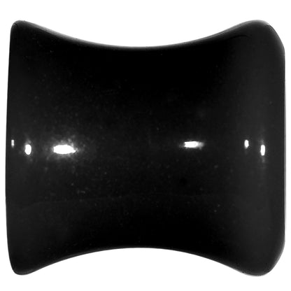 0G Acrylic Black Button Saddle Plug