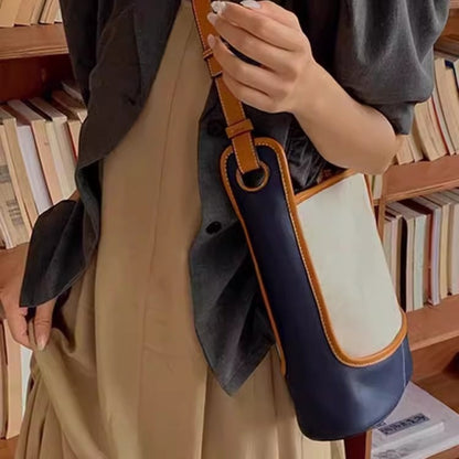 Stylish Denim Blue Canvas Bucket Bag - Women's Summer Designer Small Crossbody Shoulder Commuter Bag