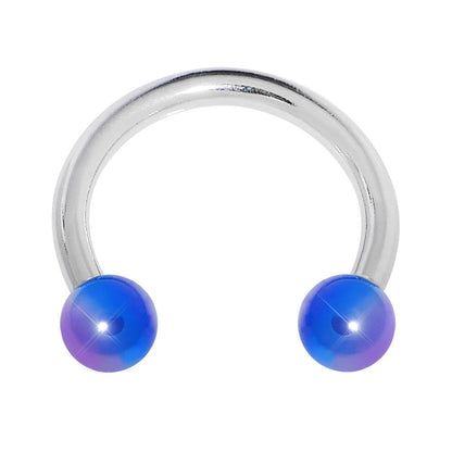 16G 5/16 Metallic Blue Horseshoe Circular Barbell